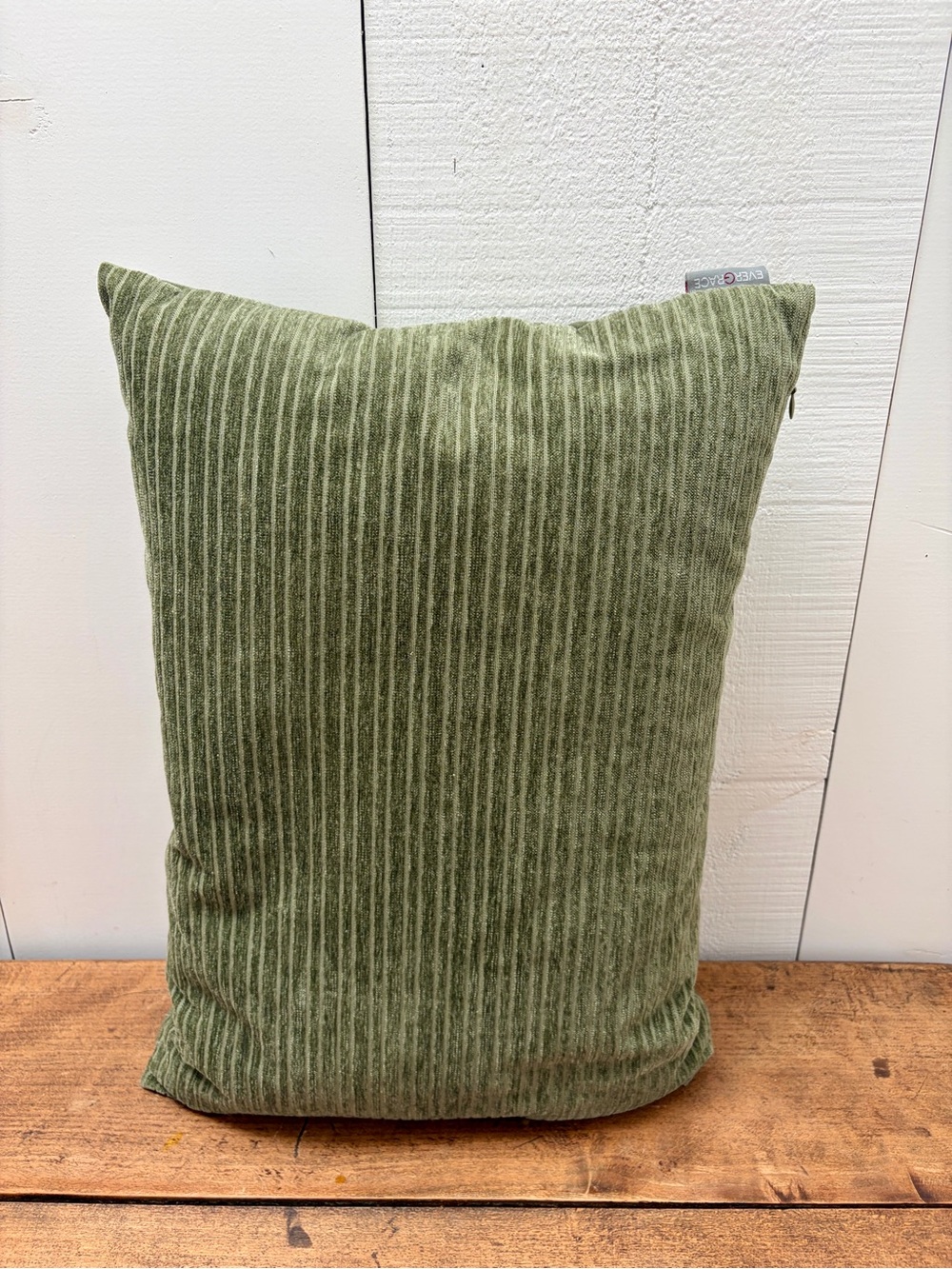 EverGrace Ribbed Velvet Accent Pillow - Soft Textured Throw Cushion 14x20”